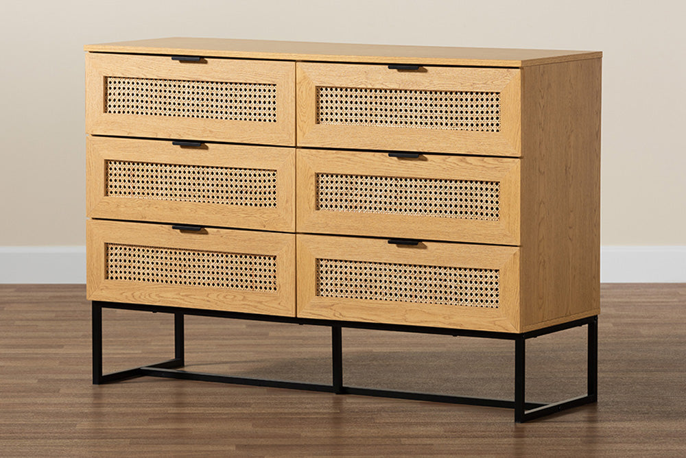 Baxton Studio - Sawyer Storage Cabinet - LCF20220221-Oak Brown-6DW-Cabinet view 9