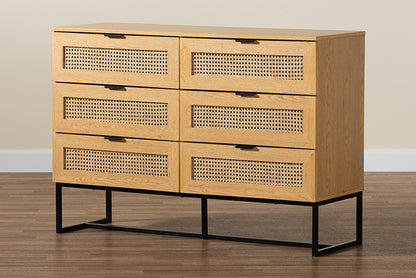 Baxton Studio - Sawyer Storage Cabinet - LCF20220221-Oak Brown-6DW-Cabinet view 9