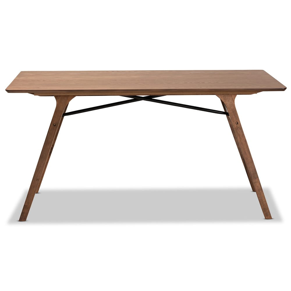 Baxton Studio - Saxton Dining Table in Walnut Brown/Black - RDT347-Walnut-DT view 2