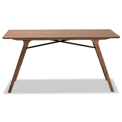 Baxton Studio - Saxton Dining Table in Walnut Brown/Black - RDT347-Walnut-DT view 2