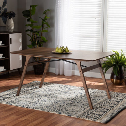 Baxton Studio - Saxton Dining Table in Walnut Brown/Black - RDT347-Walnut-DT view 6