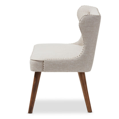 Baxton Studio - Scarlett Loveseat in Light Beige/Walnut Brown - BBT8017-LS-Beige-H1217-3 view 3