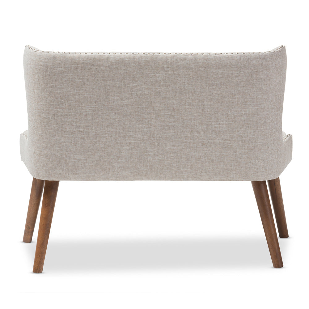 Baxton Studio - Scarlett Loveseat in Light Beige/Walnut Brown - BBT8017-LS-Beige-H1217-3 view 4