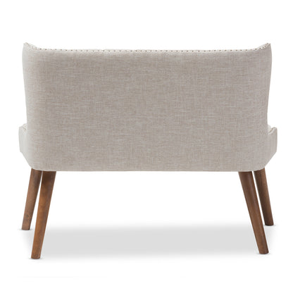 Baxton Studio - Scarlett Loveseat in Light Beige/Walnut Brown - BBT8017-LS-Beige-H1217-3 view 4