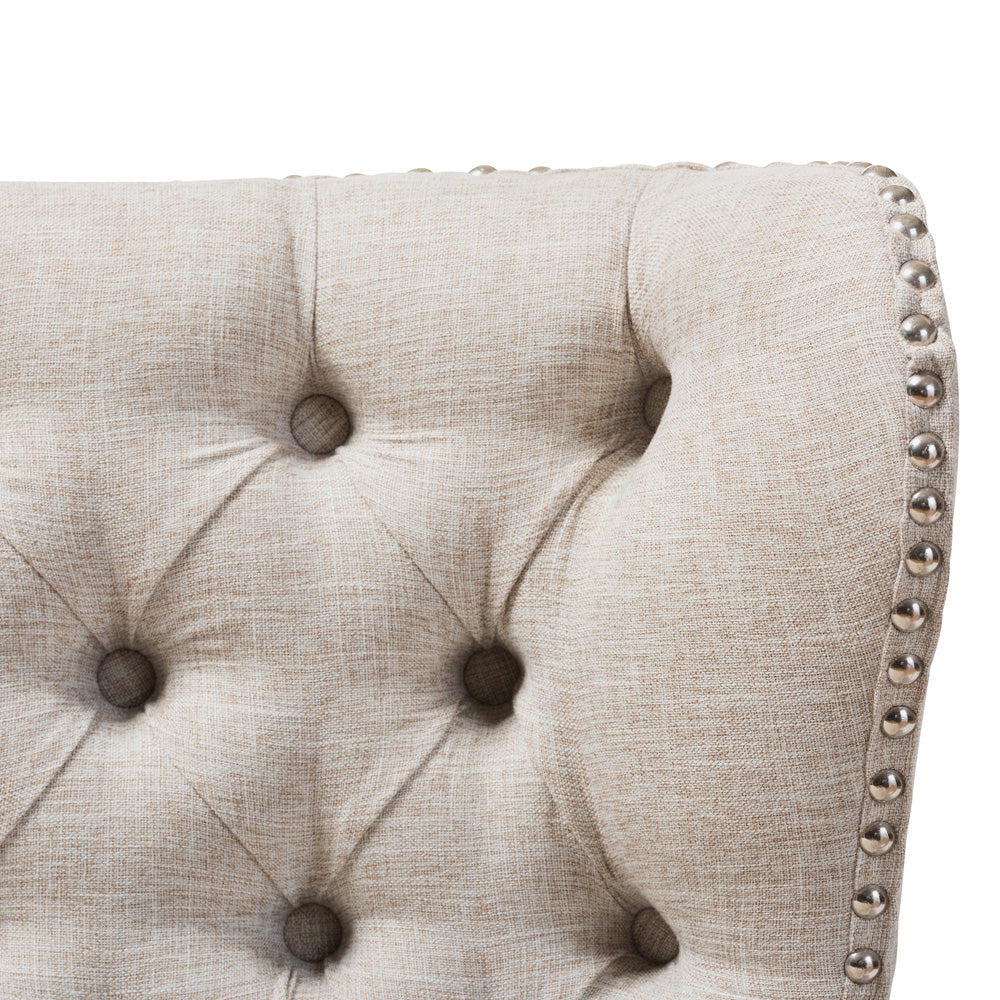 Baxton Studio - Scarlett Loveseat in Light Beige/Walnut Brown - BBT8017-LS-Beige-H1217-3 view 5