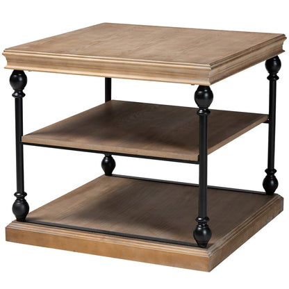 Baxton Studio - Sebastian End Table in Greywashed/Black - JY20B126-Grey Oak-ET view 1