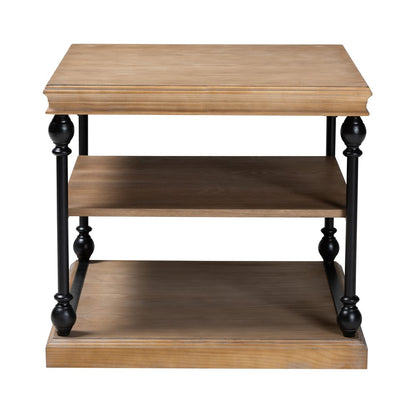 Baxton Studio - Sebastian End Table in Greywashed/Black - JY20B126-Grey Oak-ET view 3