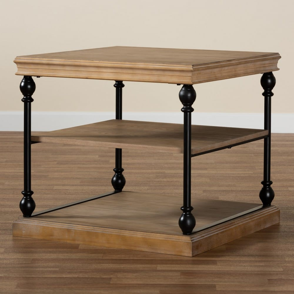 Baxton Studio - Sebastian End Table in Greywashed/Black - JY20B126-Grey Oak-ET view 7