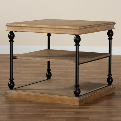 Baxton Studio - Sebastian End Table in Greywashed/Black - JY20B126-Grey Oak-ET view 7