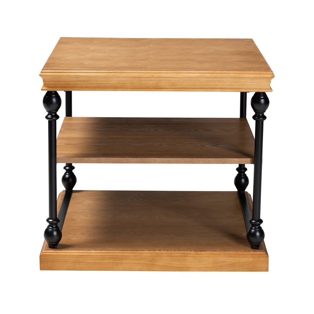 Baxton Studio - Sebastian End Table in Oak Brown/Black - JY20B125-Brown Oak-ET view 2