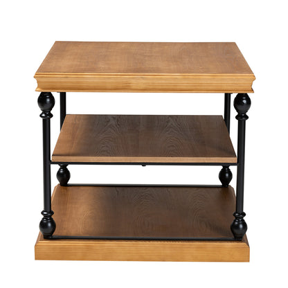 Baxton Studio - Sebastian End Table in Oak Brown/Black - JY20B125-Brown Oak-ET view 3