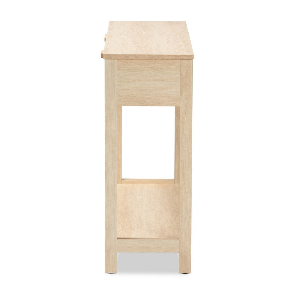 Baxton Studio - Sebille Console Table in Light Brown - LC21020907-Rattan-2DW-Console Table view 4