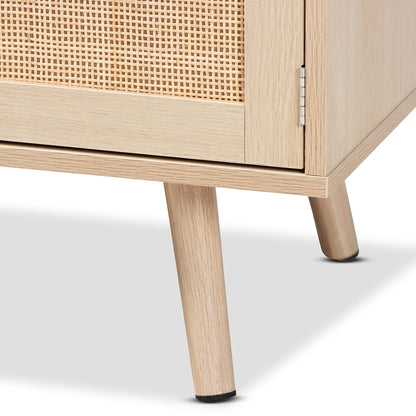Baxton Studio - Sebille TV Stand in Light Brown - LCF19046-Rattan-TV Stand view 6