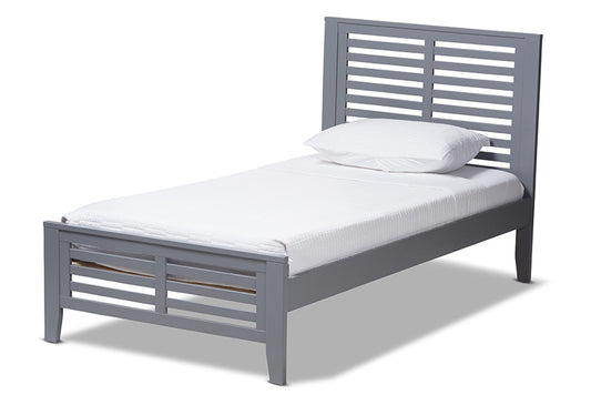 Baxton Studio - Sedona Twin Size Bed - HT1704-Grey-Twin view 1