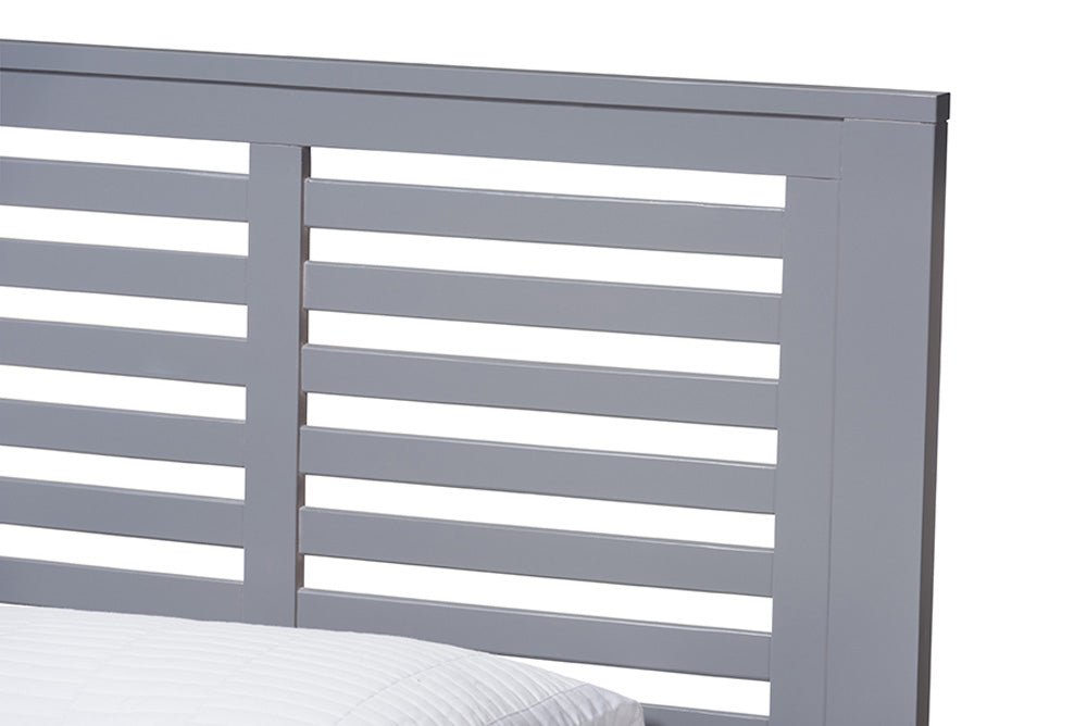 Baxton Studio - Sedona Twin Size Bed - HT1704-Grey-Twin view 4