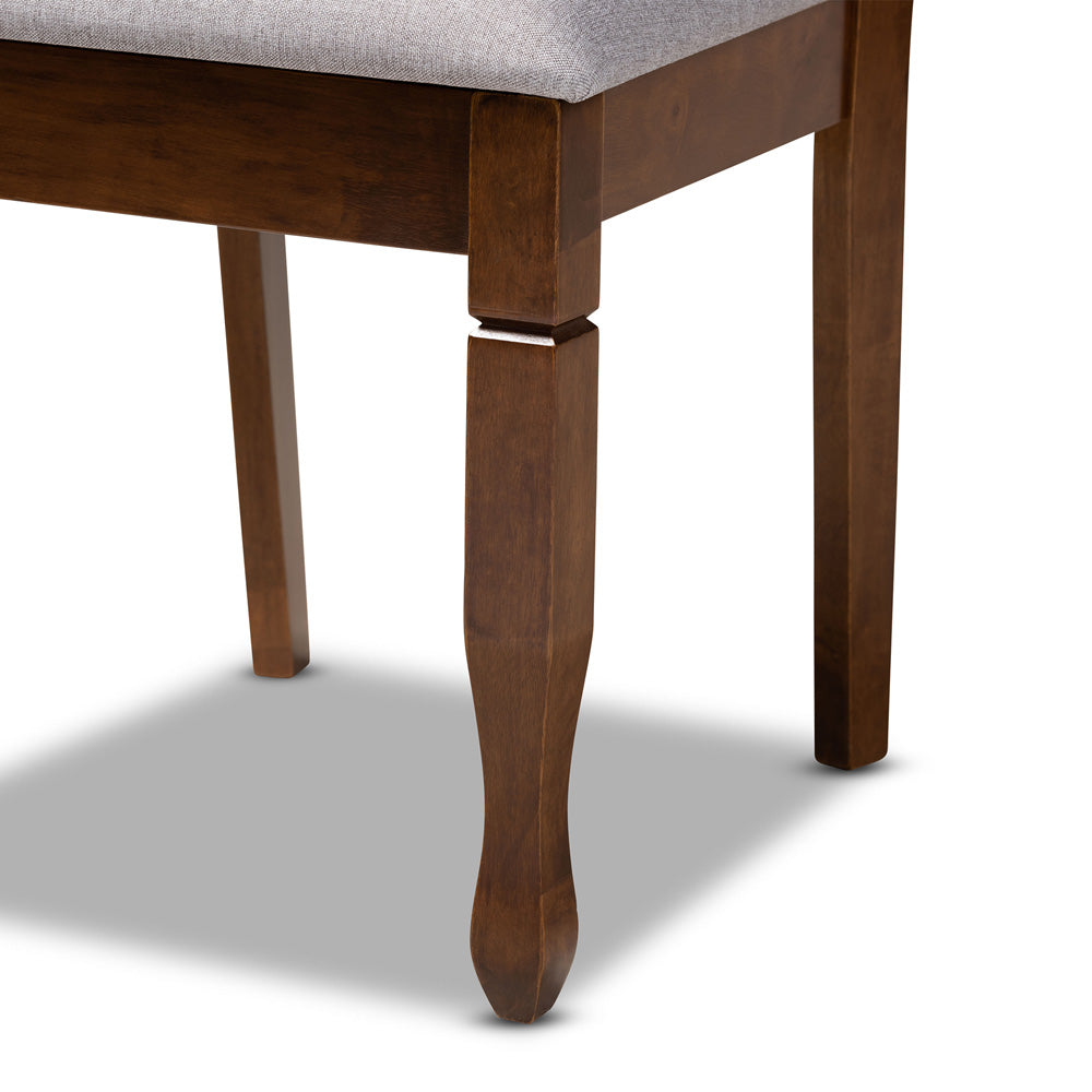 Baxton Studio - Sefa Dining Set in Grey/Walnut - Sefa-Grey/Walnut-5PC Dining Set view 6