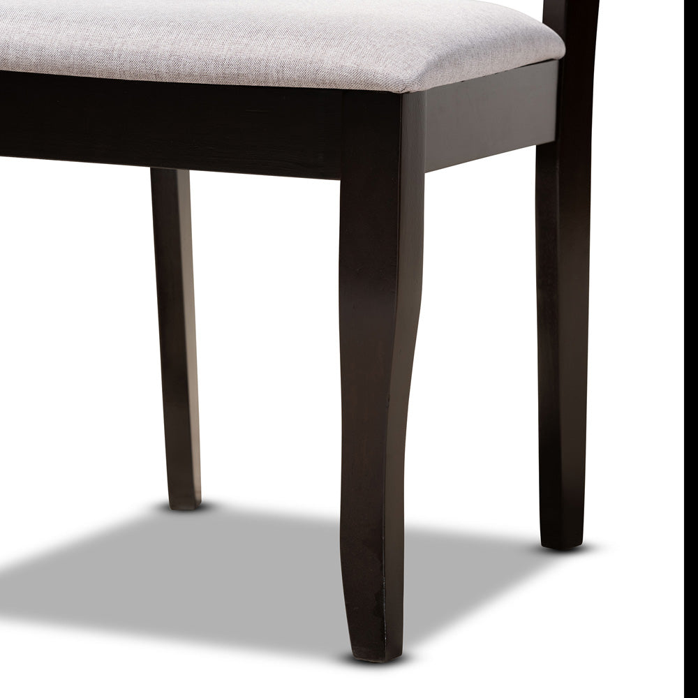 Baxton Studio - Selby Dining Set in Grey/Dark Brown - Selby-Grey/Dark Brown-5PC Dining Set view 6