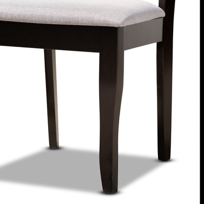 Baxton Studio - Selby Dining Set in Grey/Dark Brown - Selby-Grey/Dark Brown-5PC Dining Set view 6