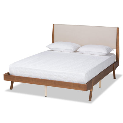 Baxton Studio - Senna King Size Bed in Beige/Walnut Brown - MG0008S-Beige/Walnut-King view 1