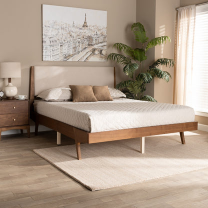 Baxton Studio - Senna King Size Bed in Beige/Walnut Brown - MG0008S-Beige/Walnut-King view 7
