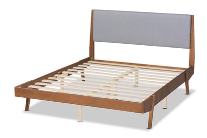 Baxton Studio - Senna King Size Bed - MG0008S-Light Grey/Walnut-King view 3