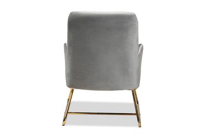 Baxton Studio - Sennet Chair - SF1802-Grey Velvet/Gold-CC view 4