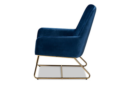 Baxton Studio - Sennet Chair - SF1802-Navy Blue Velvet/Gold-CC view 3