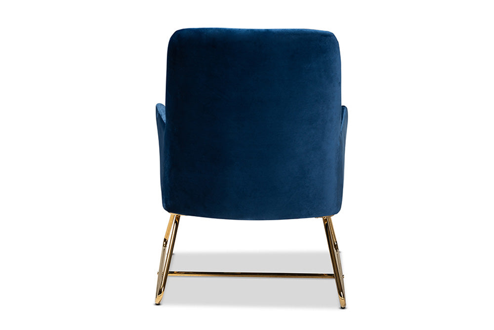 Baxton Studio - Sennet Chair - SF1802-Navy Blue Velvet/Gold-CC view 4