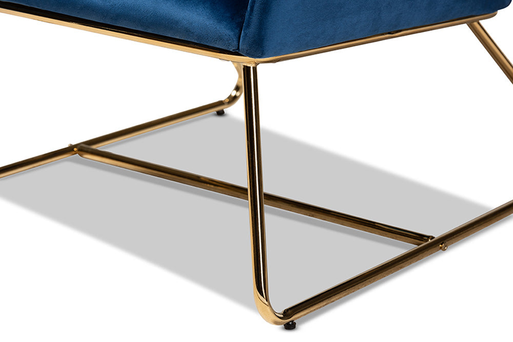 Baxton Studio - Sennet Chair - SF1802-Navy Blue Velvet/Gold-CC view 7