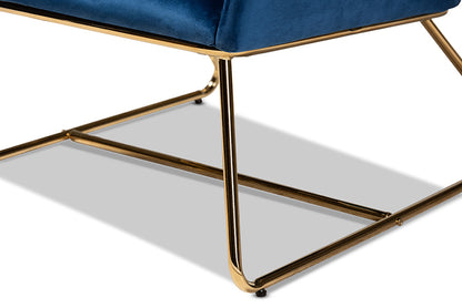 Baxton Studio - Sennet Chair - SF1802-Navy Blue Velvet/Gold-CC view 7