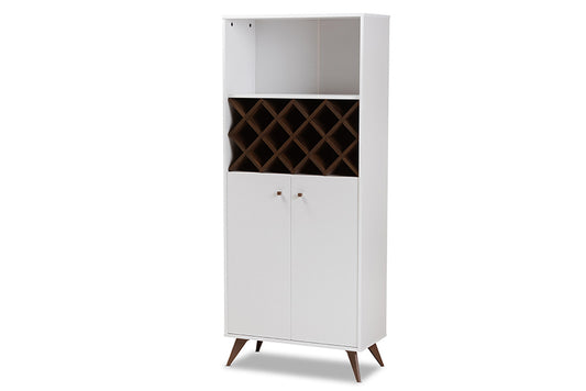 Baxton Studio - SerafiNo Wine Cabinet - SEWC16001WI-White/Columbia view 1
