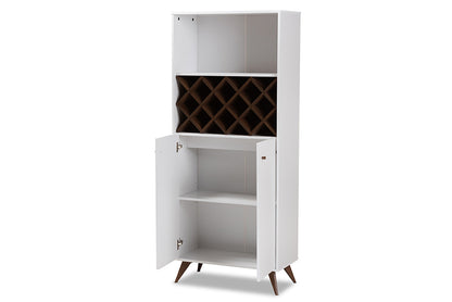 Baxton Studio - SerafiNo Wine Cabinet - SEWC16001WI-White/Columbia view 2