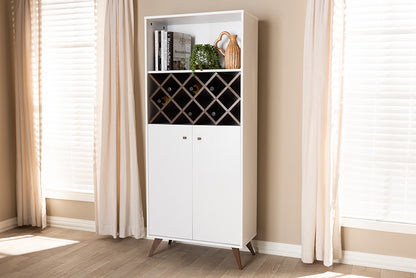 Baxton Studio - SerafiNo Wine Cabinet - SEWC16001WI-White/Columbia view 5
