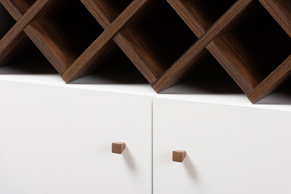 Baxton Studio - SerafiNo Wine Cabinet - SEWC16001WI-White/Columbia view 6