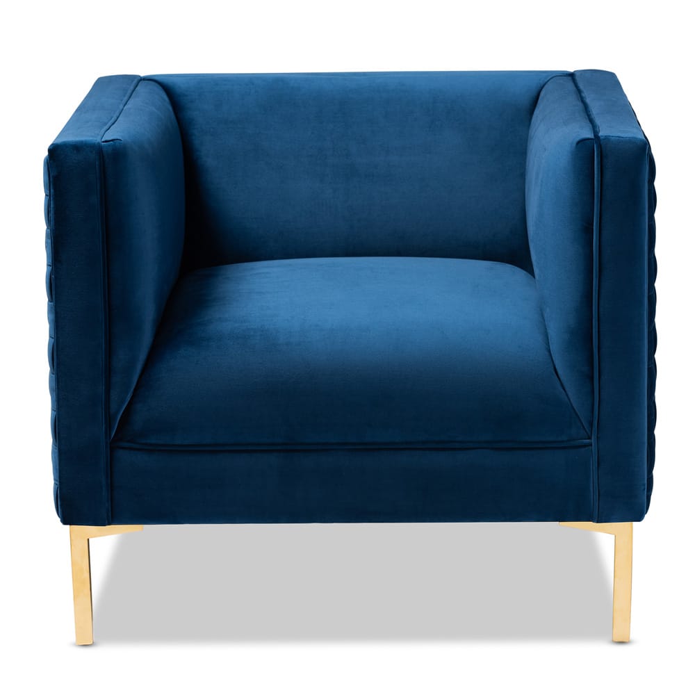 Baxton Studio - Seraphin Chair in Blue/Gold - TSF-6625-Navy/Gold-CC view 2