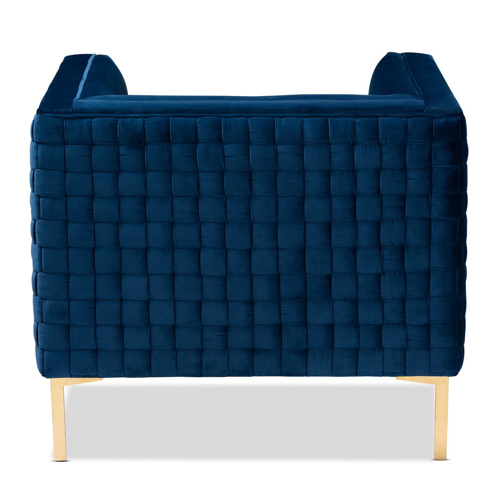 Baxton Studio - Seraphin Chair in Blue/Gold - TSF-6625-Navy/Gold-CC view 4