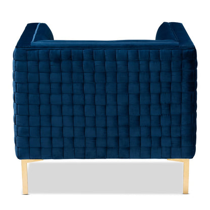 Baxton Studio - Seraphin Chair in Blue/Gold - TSF-6625-Navy/Gold-CC view 4