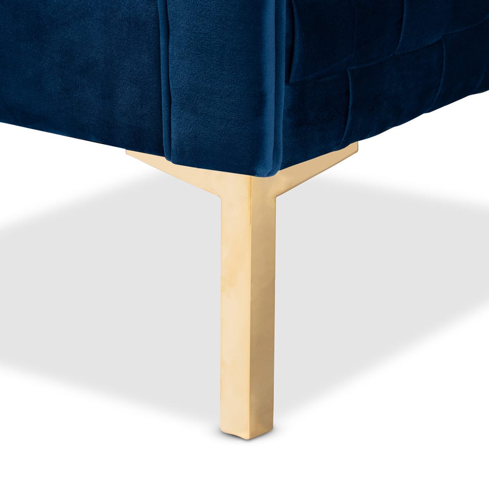 Baxton Studio - Seraphin Chair in Blue/Gold - TSF-6625-Navy/Gold-CC view 5