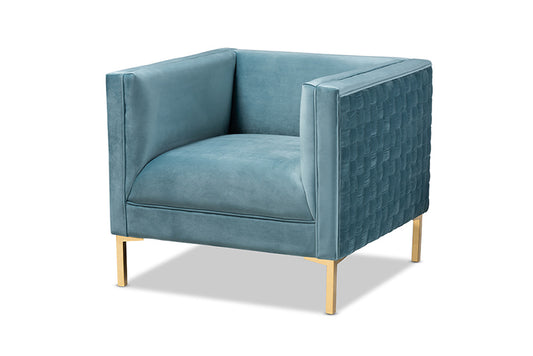 Baxton Studio - Seraphin Chair - TSF-6625-Light Blue/Gold-CC view 1