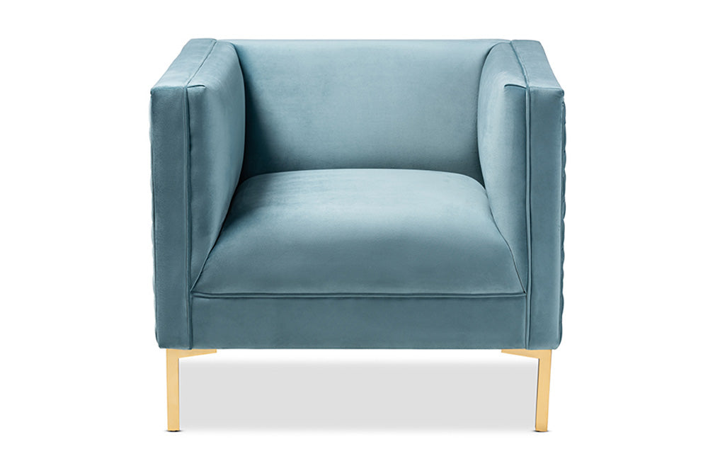Baxton Studio - Seraphin Chair - TSF-6625-Light Blue/Gold-CC view 2