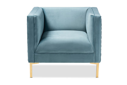 Baxton Studio - Seraphin Chair - TSF-6625-Light Blue/Gold-CC view 2