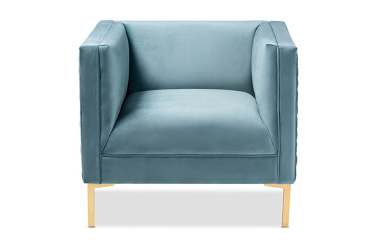 Baxton Studio - Seraphin Chair - TSF-6625-Light Blue/Gold-CC view 2