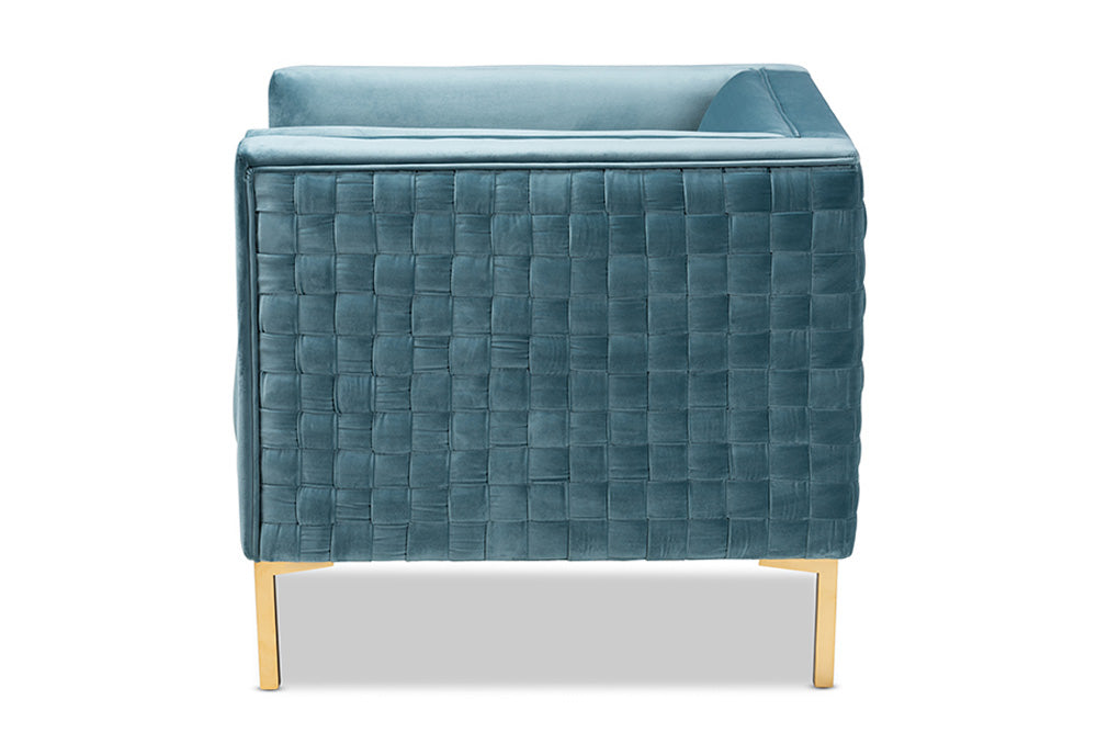 Baxton Studio - Seraphin Chair - TSF-6625-Light Blue/Gold-CC view 3