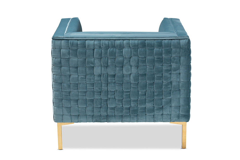 Baxton Studio - Seraphin Chair - TSF-6625-Light Blue/Gold-CC view 4