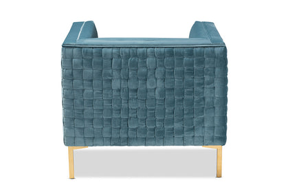 Baxton Studio - Seraphin Chair - TSF-6625-Light Blue/Gold-CC view 4