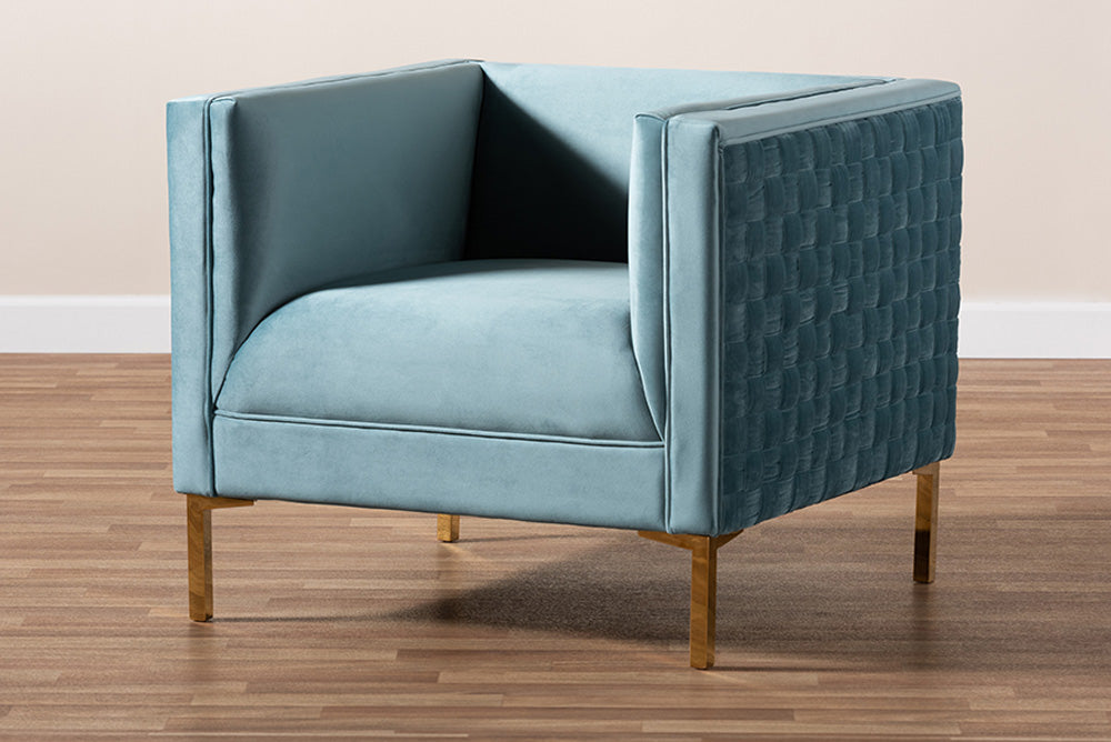 Baxton Studio - Seraphin Chair - TSF-6625-Light Blue/Gold-CC view 5