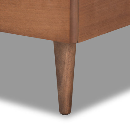 Baxton Studio - Seren Twin Size Bed in Light Grey/Walnut Brown - Seren-Light Grey/Walnut-Twin-HB view 5