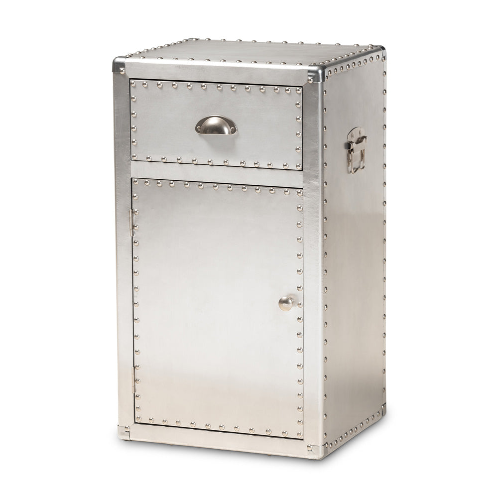 Baxton Studio - Serge Storage Cabinet in Silver - JY17B161-Silver-Cabinet view 1
