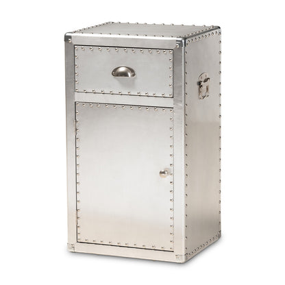 Baxton Studio - Serge Storage Cabinet in Silver - JY17B161-Silver-Cabinet view 1