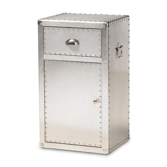 Baxton Studio - Serge Storage Cabinet in Silver - JY17B161-Silver-Cabinet view 1